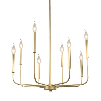 Akron 8 - Light Candle Style Classic Chandelier, Light Brass - Image 0