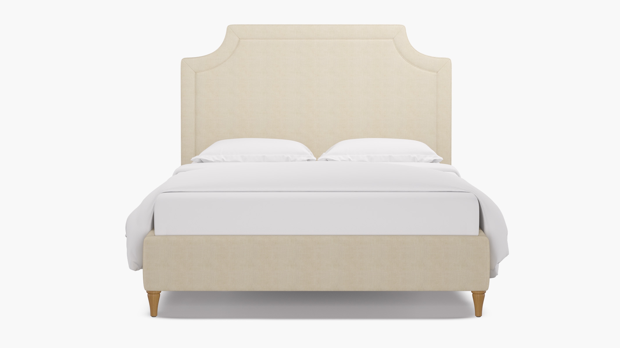 Deco Bed, Talc Everyday Linen, Natural Decorative Tapered Leg, King - Image 0