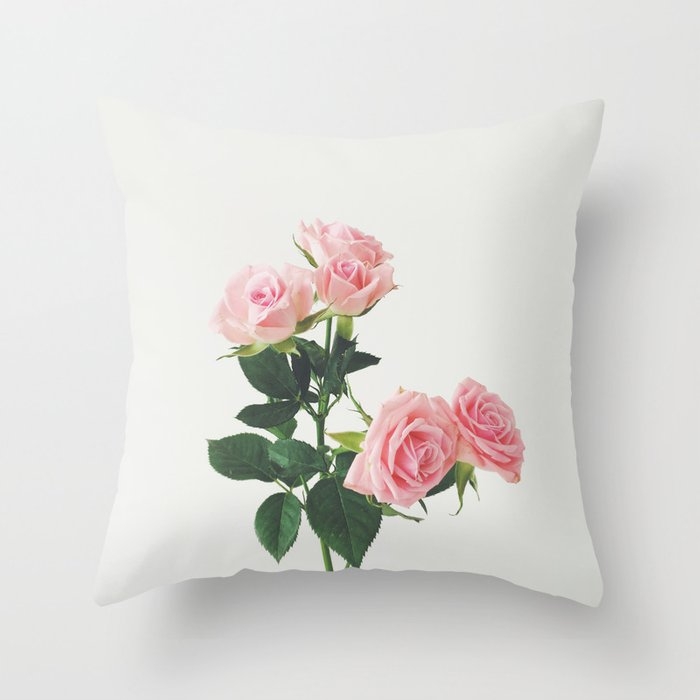 Spring Roses Couch Throw Pillow by Cassia Beck - Cover (16" x 16") with pillow insert - Outdoor Pillow - Image 0