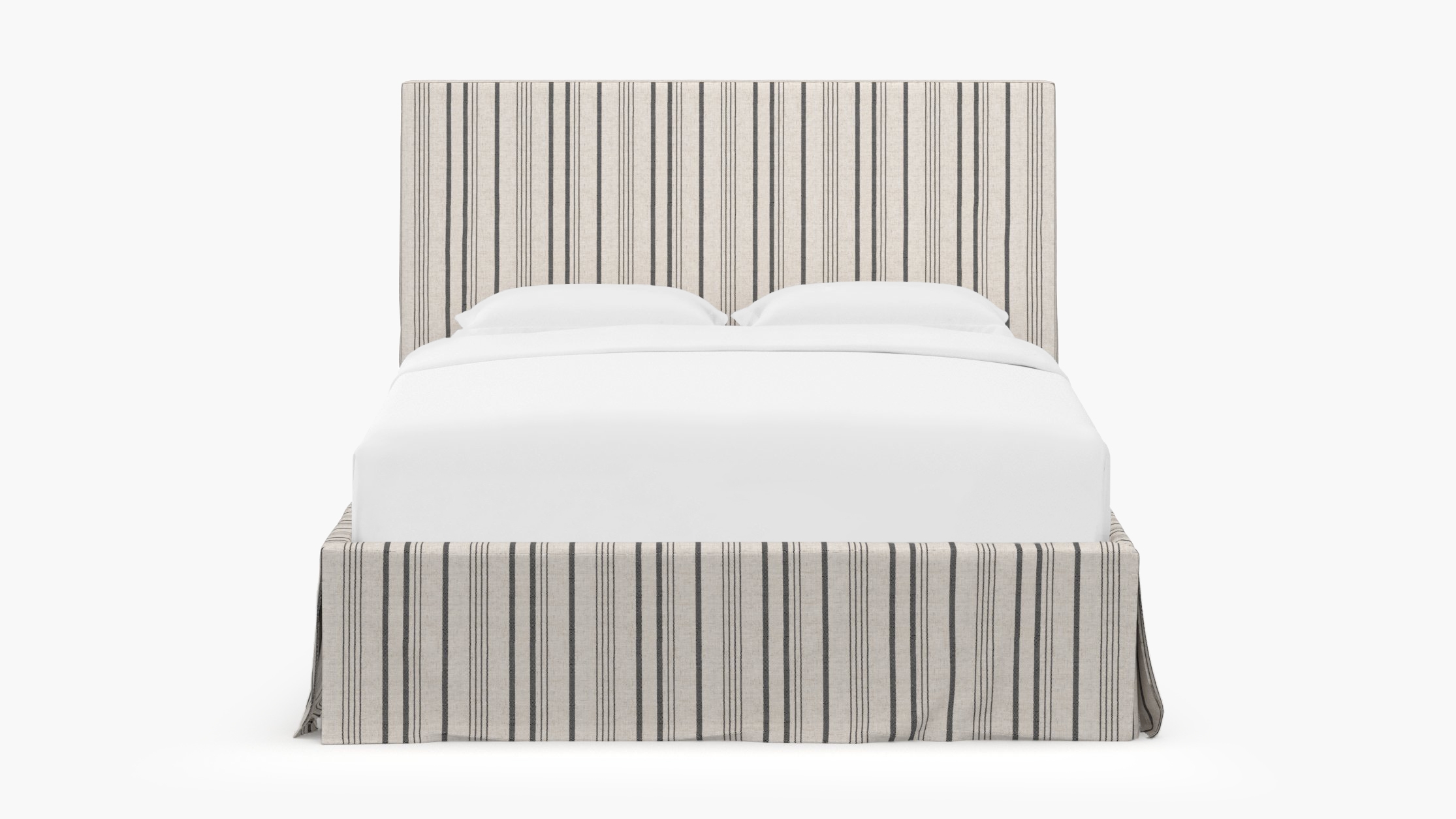 Slipcovered Bed, Black Market Stripe, Twin - Image 0