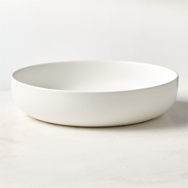 Mori Matte White Low Serving Bowl - Image 0