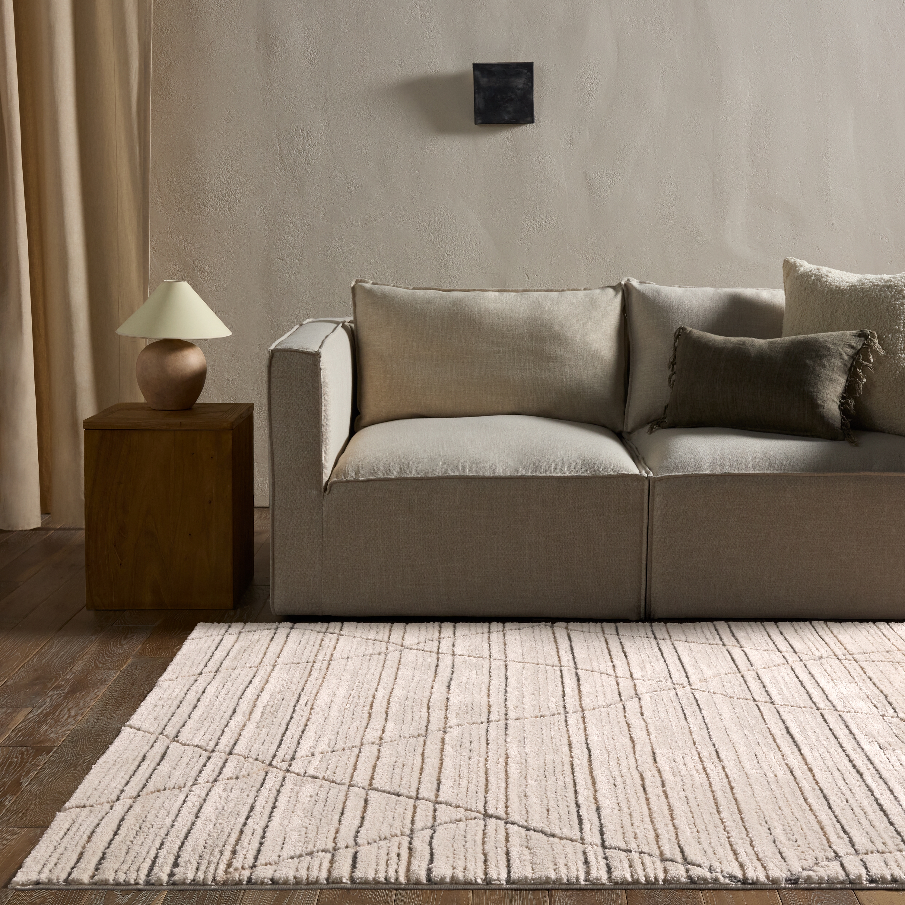 Label J Sachi JID18 Trellis Ivory and Gray Area Rug (8'10"x12') - Image 5