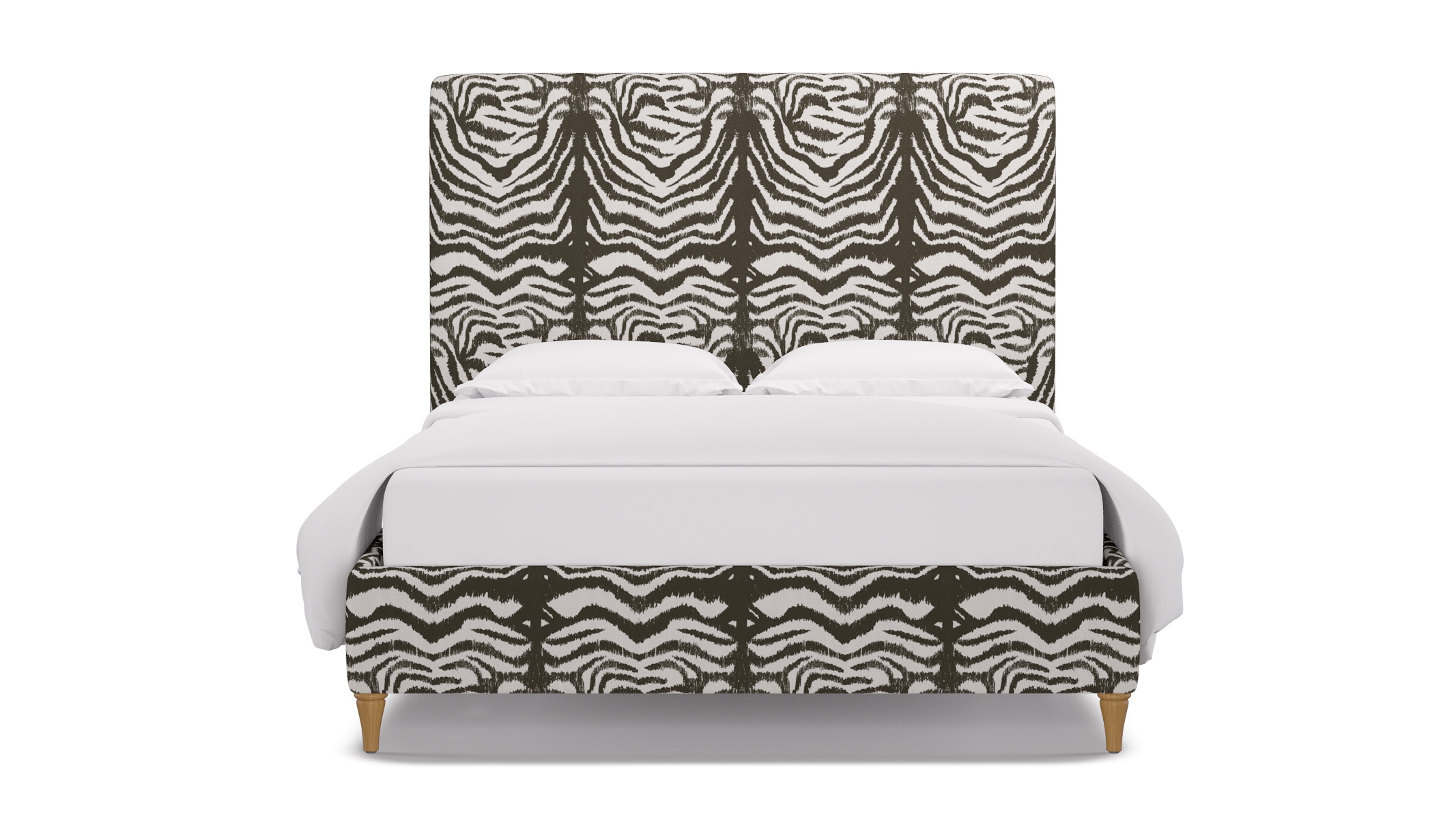Classic Bed, Zebra, Natural Decorative Tapered Leg, Twin - Image 0