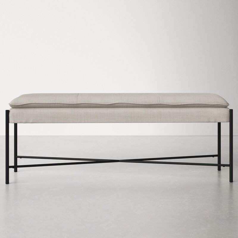 Landers Upholstered Bench, Gray - Image 0