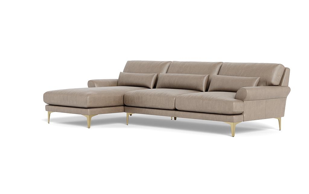 Maxwell Leather Sectional Sofa with Left Chaise by Apartment Therapy - Image 2