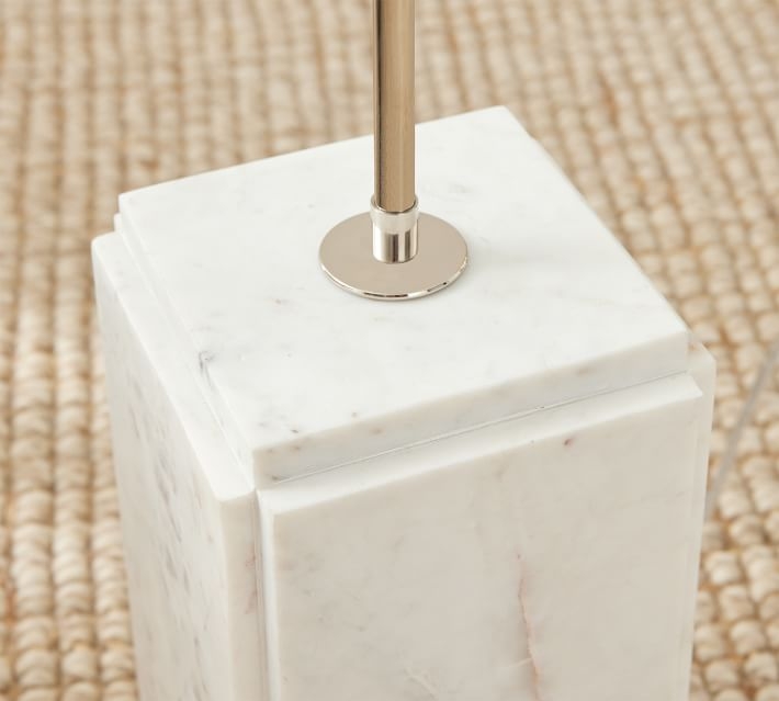 Amara Marble Floor Lamp, White with Amara Shade, White - Image 2