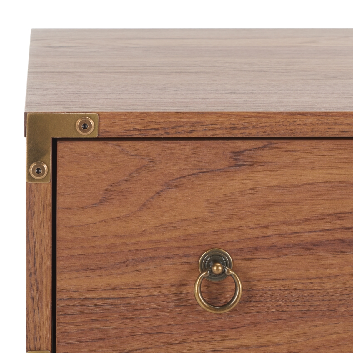 Galio 3 Drawer Chest - Walnut / Gold - Safavieh - Image 2