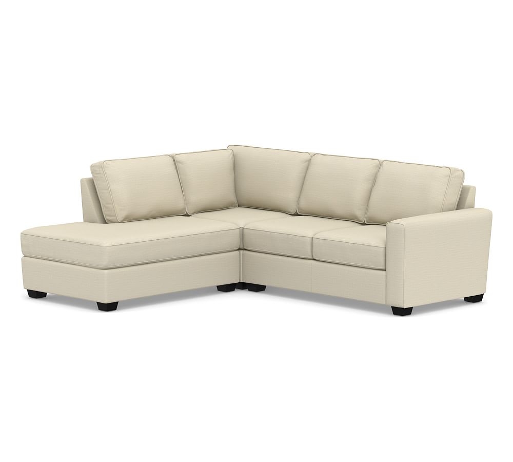 SoMa Fremont Square Arm Upholstered Right 3-Piece Bumper Sectional, Polyester Wrapped Cushions, Premium Performance Basketweave Oatmeal - Image 0
