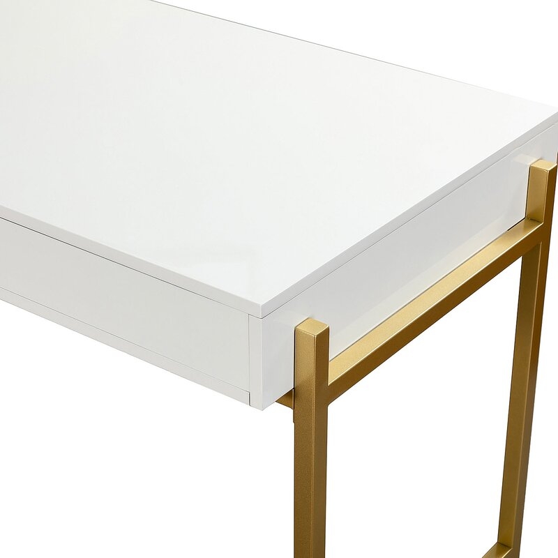Falgout Desk, Gold & White - Image 2