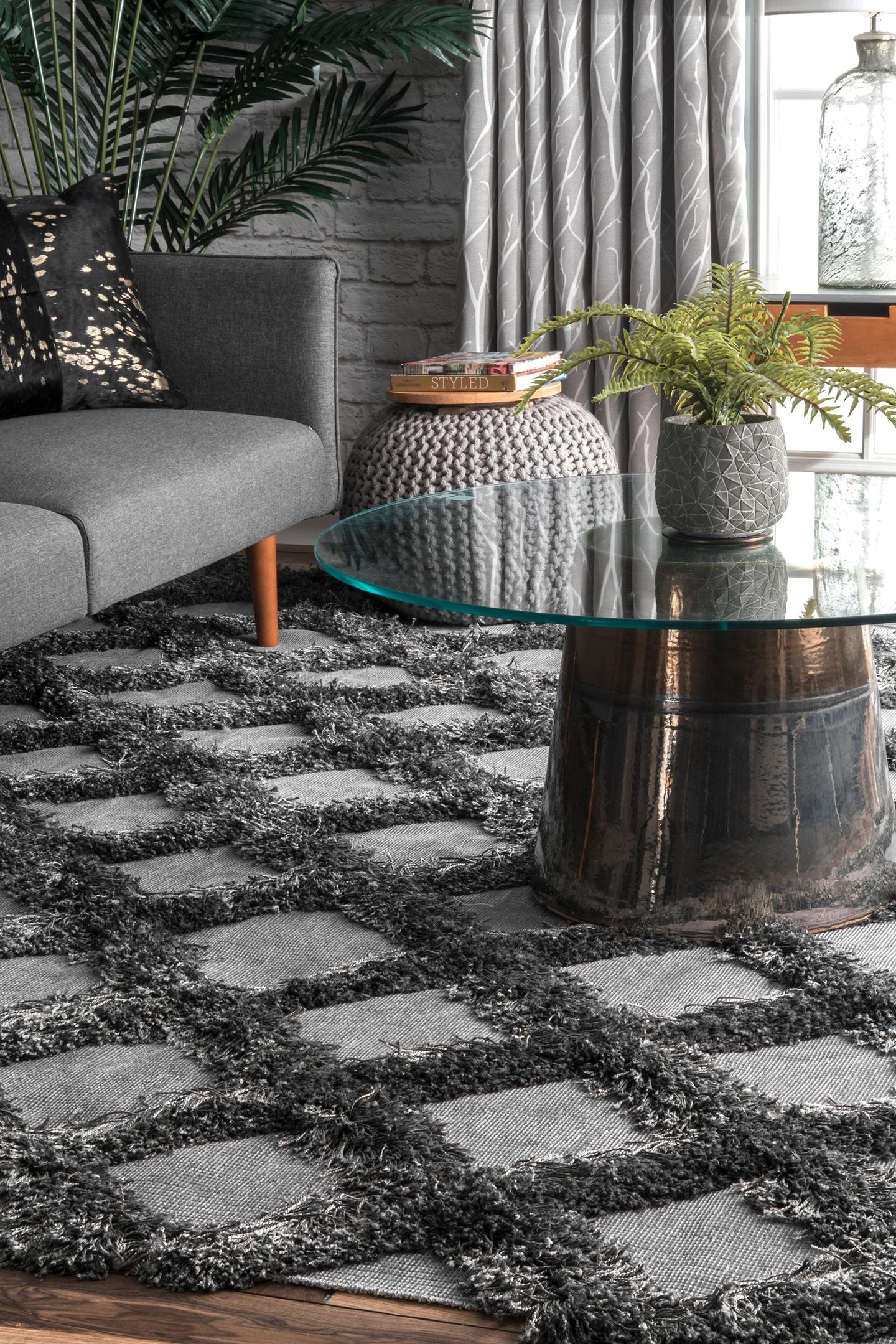 Francene Diamond Trellis Shaggy Area Rug - Image 0