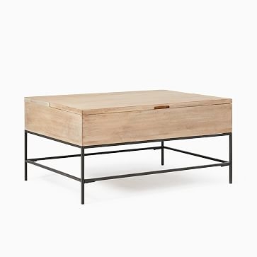 OPEN BOX: Industrial Storage Collection Cerused White Industrial Storage Coffee Table 36 Inch - Image 0