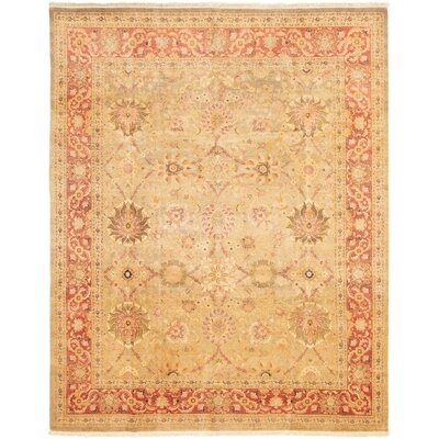 One-of-a-Kind Falkirk Hand-Knotted 2010s Ushak Beige/Pink 8' x 10' Wool Area Rug - Image 0