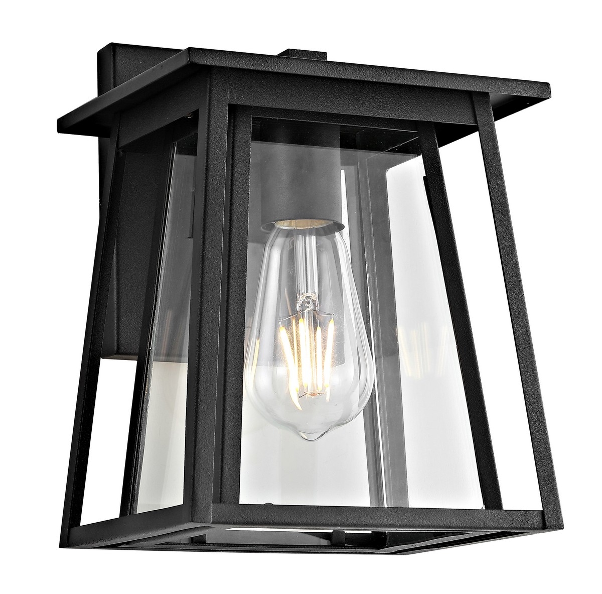 Stern Outdoor Wall Lantern - Clear / Black - Safavieh - Image 3