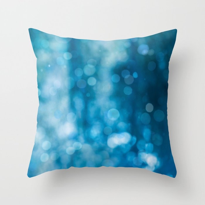 A Rainy Night In Maui - Blue Abstract Throw Pillow by Christina Lynn Williams - Cover (24" x 24") With Pillow Insert - Indoor Pillow - Image 0