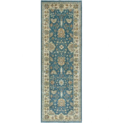 One-of-a-Kind Suzann Hand-Knotted Green 2'7" x 7'8" Runner Wool Area Rug - Image 0