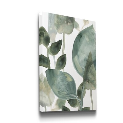 'Water Leaves II' - Wrapped Canvas Painting Print - Image 0