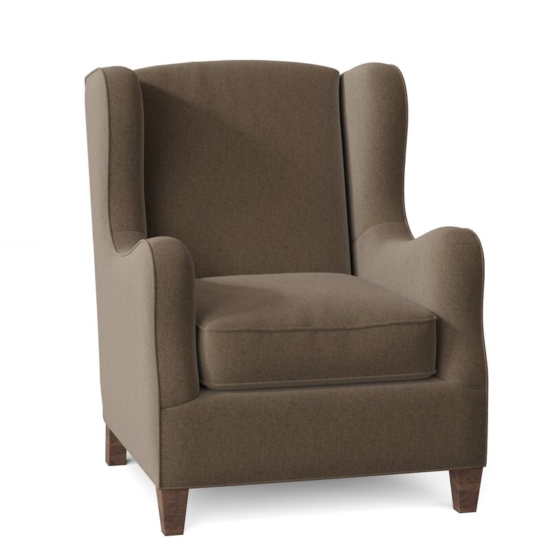 Fairfield Chair Wright Wingback Chair Body Fabric: 9177 Ecru, Leg Color: Tobacco - Image 0