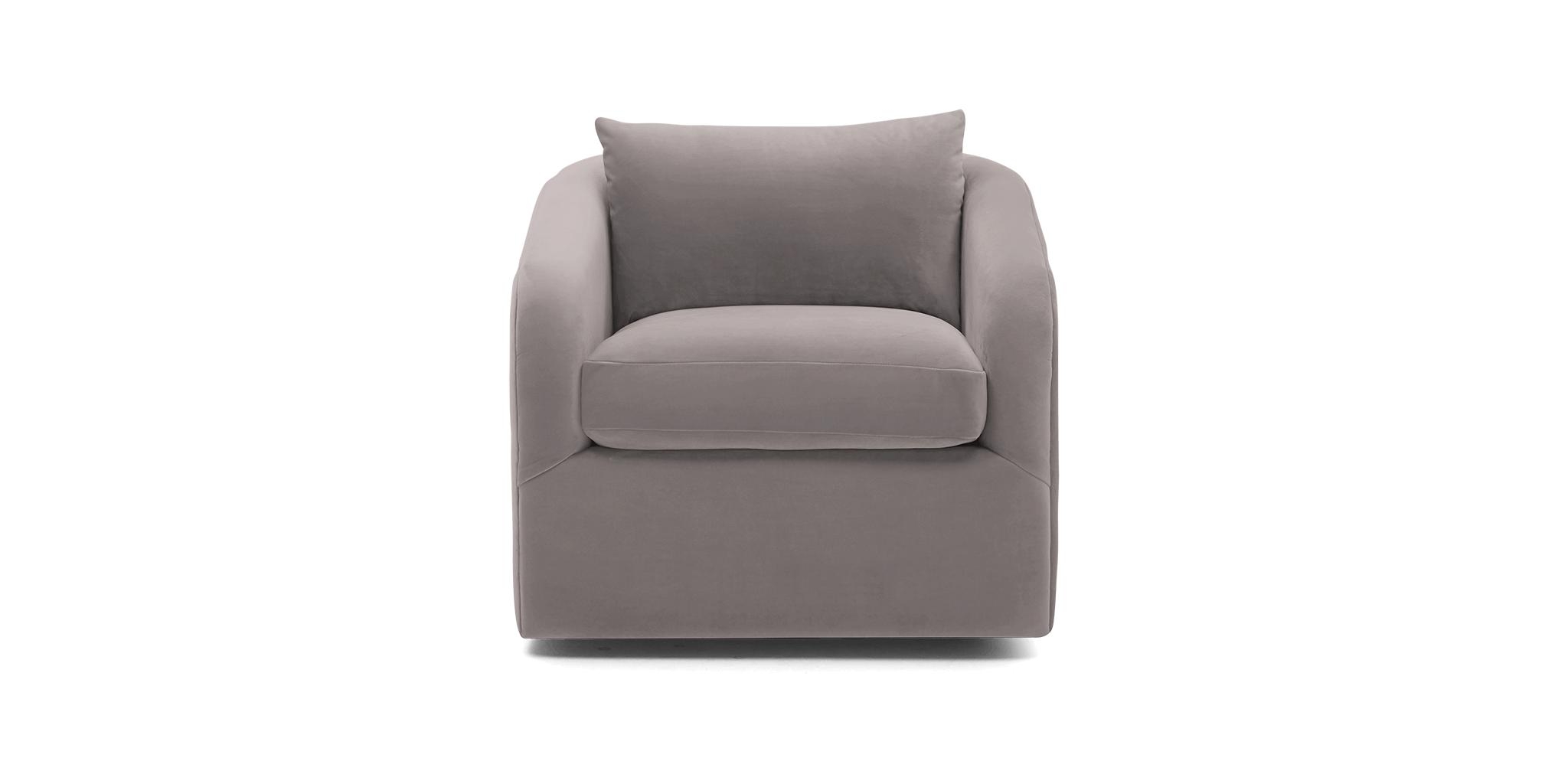 Purple Amelia Mid Century Modern Swivel Chair - Sunbrella Premier Wisteria - Image 0