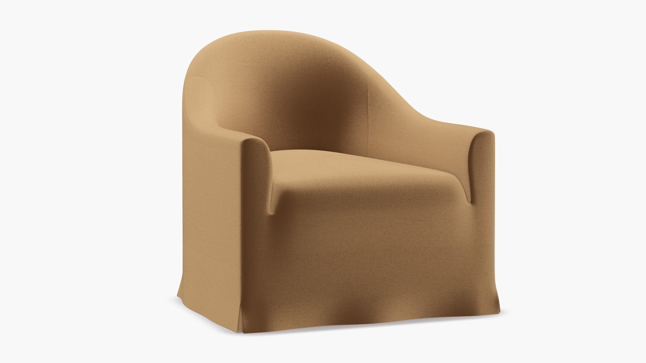 Slipcover Swivel Chair, Fawn Performance Velvet - Image 1