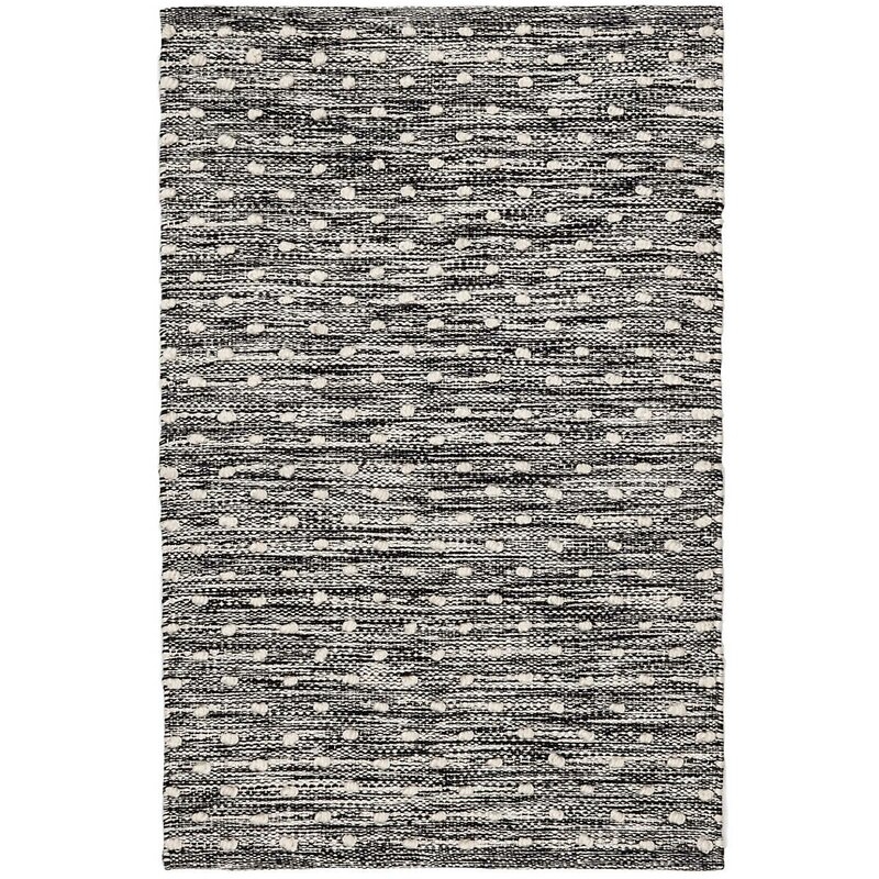 Dash and Albert Rugs Hobnail Polka Dots Handmade Flatweave Black Area Rug Rug Size: Rectangle 3' x 5' - Image 0