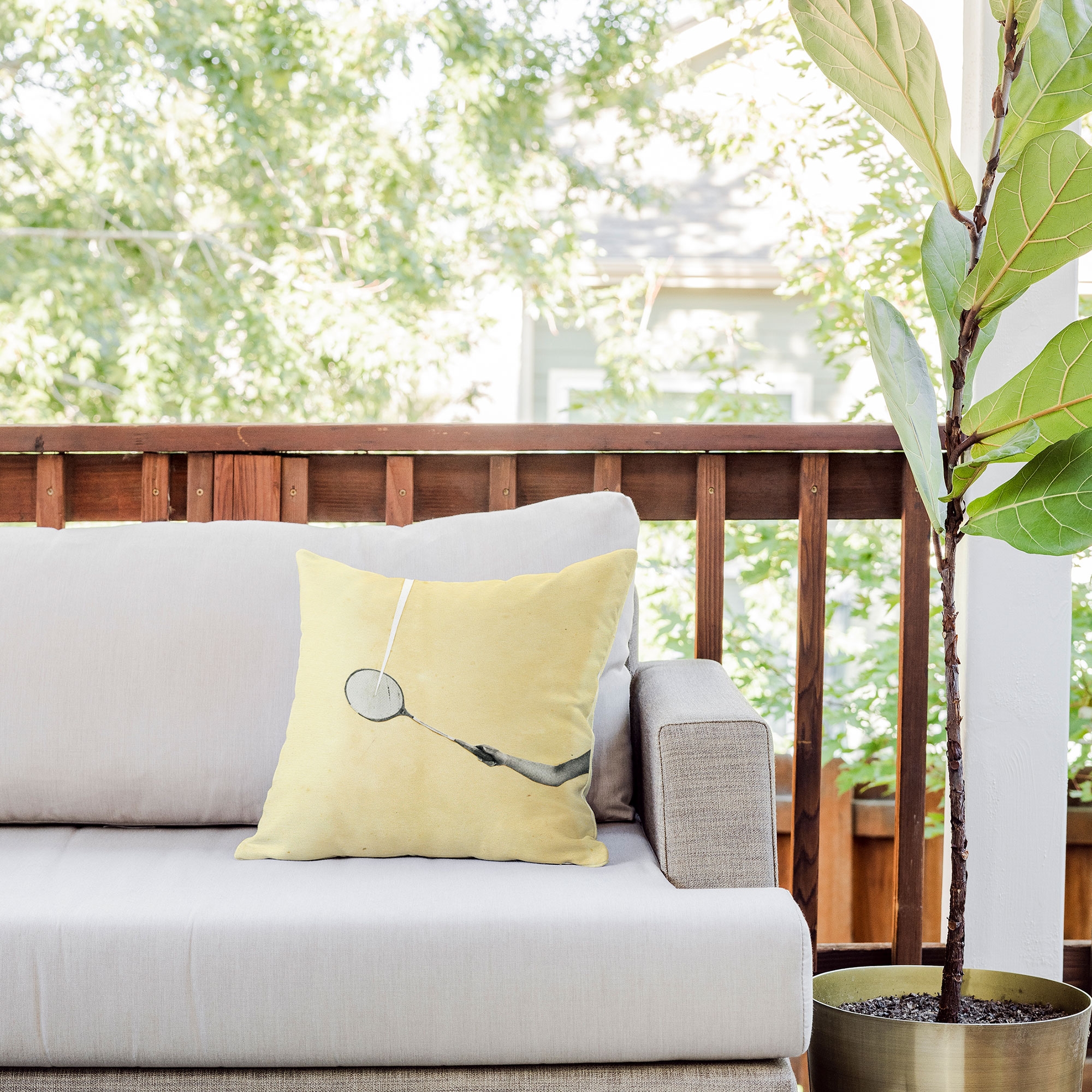 Tennis I by Cassia Beck - Outdoor Throw Pillow 16" x 16" - Image 4