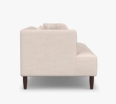 SoMa Palomar Upholstered Chaise Lounge, Polyester Wrapped Cushions, Performance Heathered Tweed Ivory - Image 1