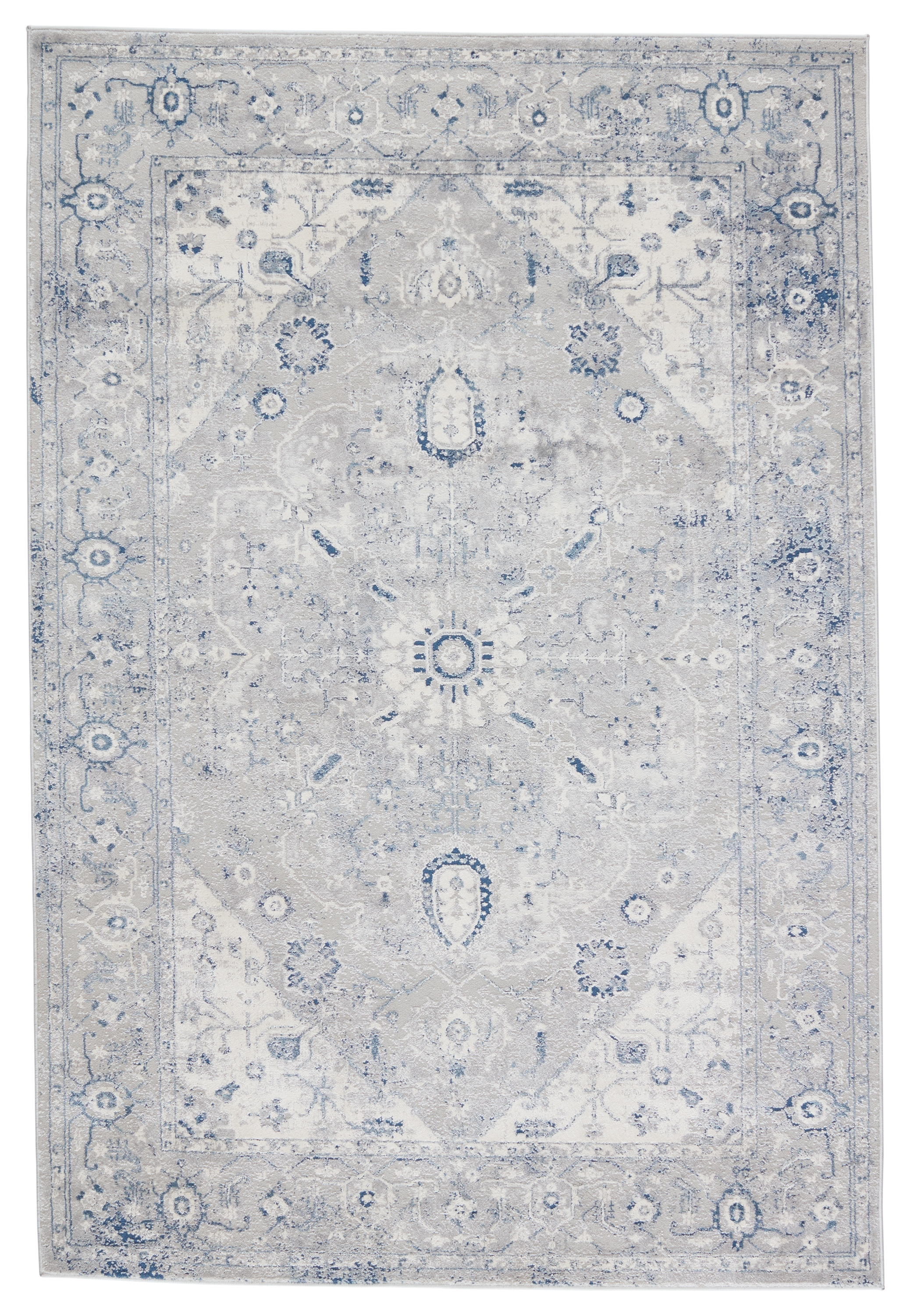 Vibe by Dianella Medallion Light Gray/ Dark Blue Area Rug (5'X8') - Image 0
