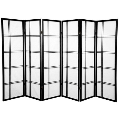 Keitez 102" W x 60" H 6- Panel Solid Wood Folding Room Divider - Image 0