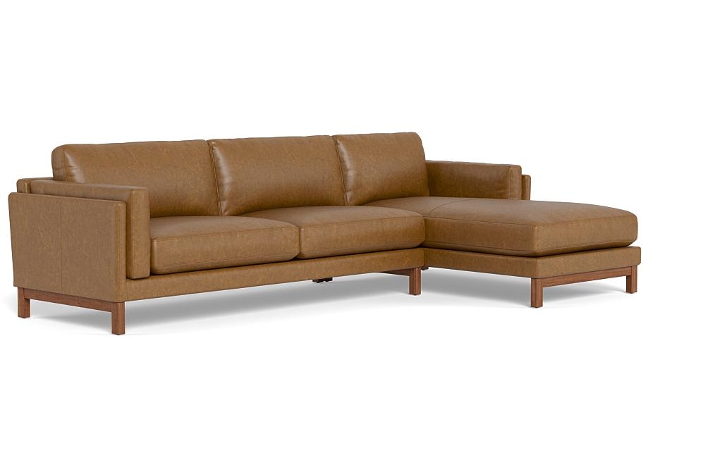 Gaby Leather 3-Seat Right Chaise Sectional - Image 1