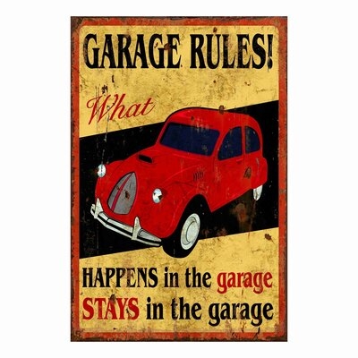 Garage Rules Sign - Image 0