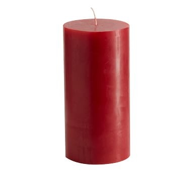 Unscented Pillar Candle, Red, 4x8" - Image 1