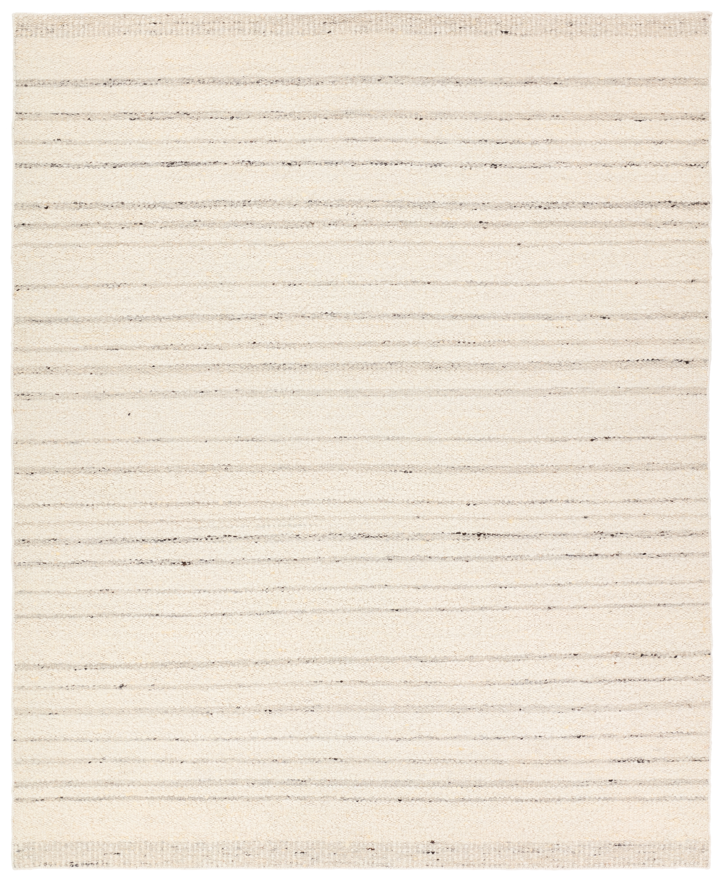 Rya LEO09 Handmade Stripes Ivory and Grey Area Rug (5'x8') - Image 0