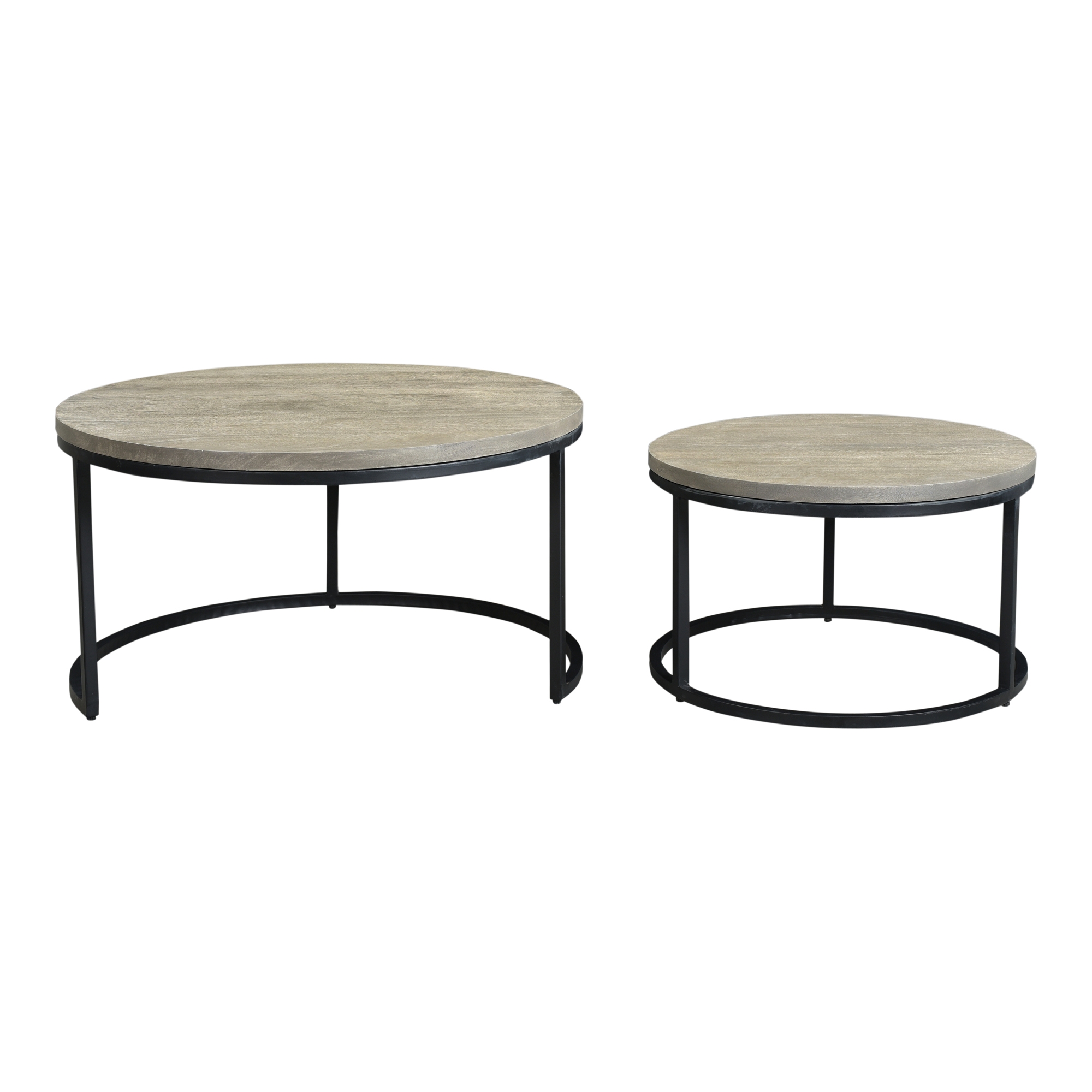 Drey Round Nesting Coffee Tables Grey Set Of Two - Image 3