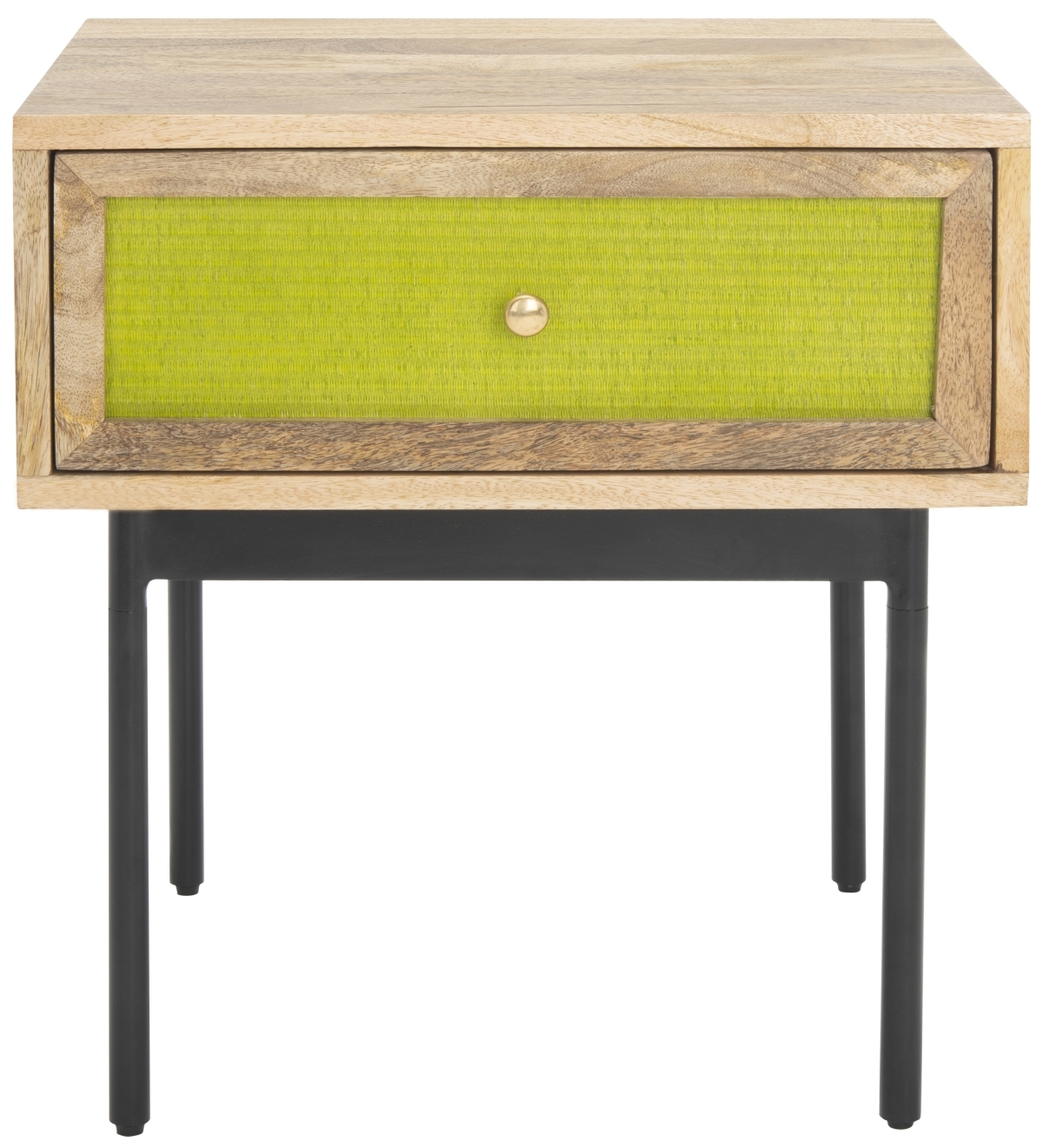 Bahiti 1 Drawer Nightstand - Natural / Black - Safavieh - Image 0