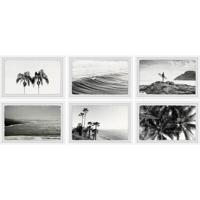 'Summer Palms and Waves Hexaptych' - 6 Piece Picture Frame Photograph Print Set on Paper - Image 0