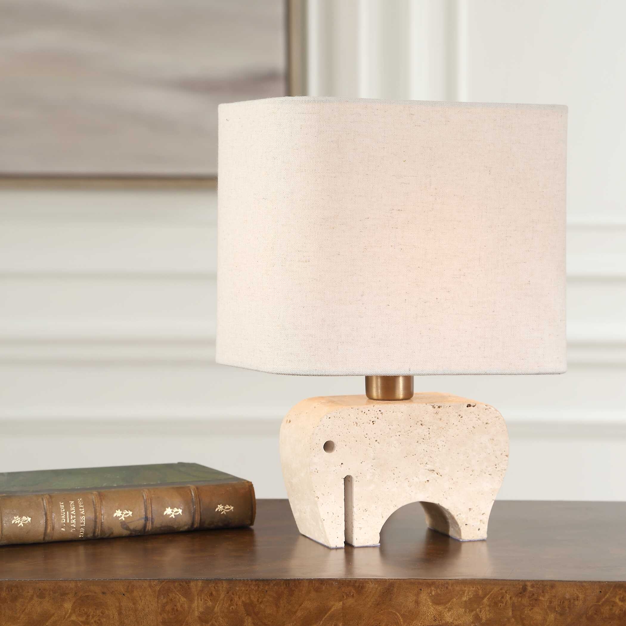 Tusk Travertine Accent Lamp - Image 1