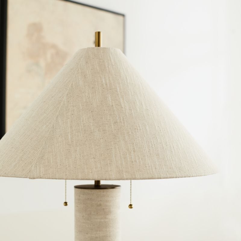 Remi Natural Linen Floor Lamp - Image 1