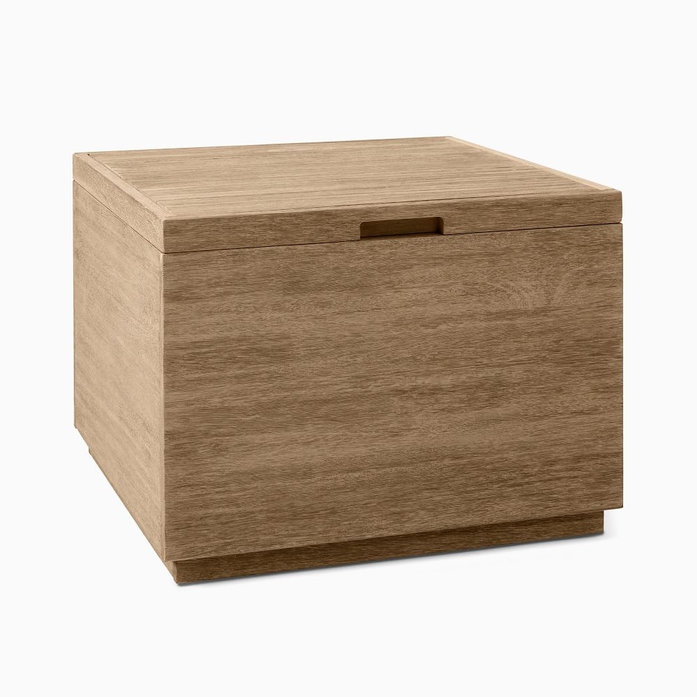 Volume Outdoor 26 in Square Storage Side Table, Driftwood - Image 0