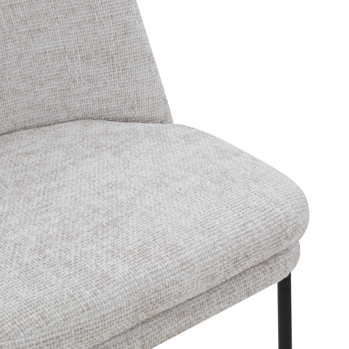 Tamarie Chenille Dining Chair - Light Grey/Black - Image 3