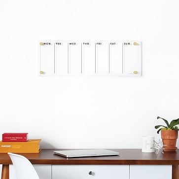 Acrylic Calendar, Weekly, Black Text, Black Hardware, Small - Image 3