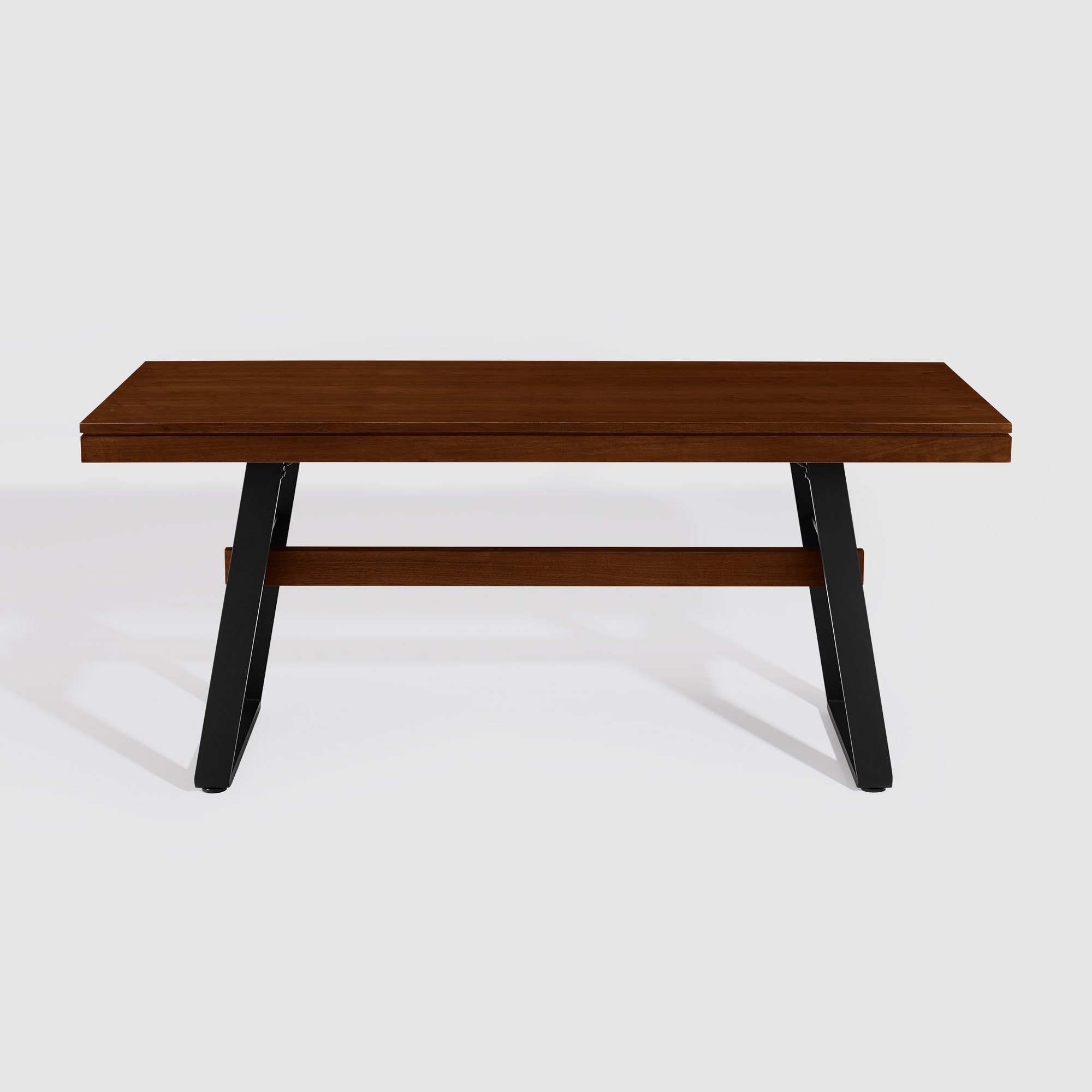 69" Modern Industrial Dining Table - Dark Walnut - Image 1