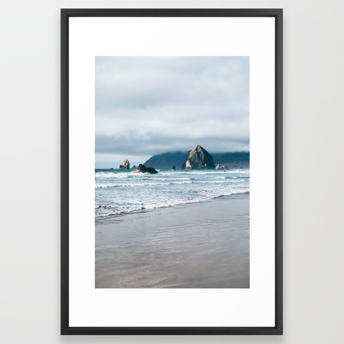 Cannon Beach Viii Framed Art Print by Hannah Kemp - Vector Black - LARGE (Gallery)-26x38 - Image 0
