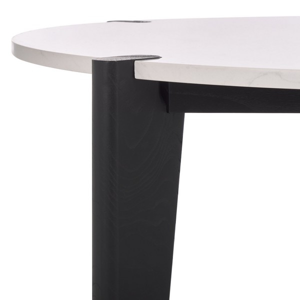 Garcia Marble Top Coffee Table - Black/White - Image 3