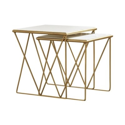2-piece Nesting Table Set White And Gold By Coaster - Image 0