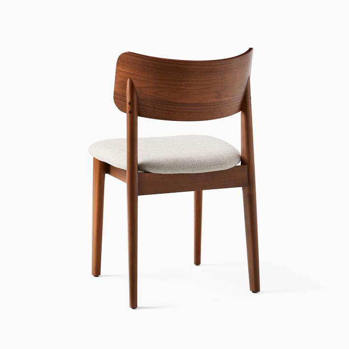 Lalia Dining Chair, Chunky Basketweave Stone, Cool Walnut - Image 3