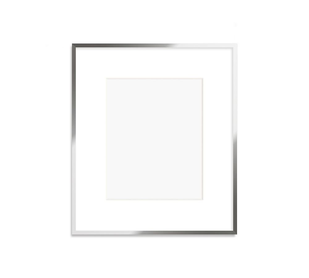 Metal Gallery Frame, 4" Mat, 11x14 - Bright Silver - Image 0