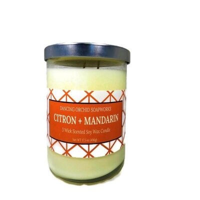 Soy Wax Citron and Mandarin Scented Jar Candle - Image 0