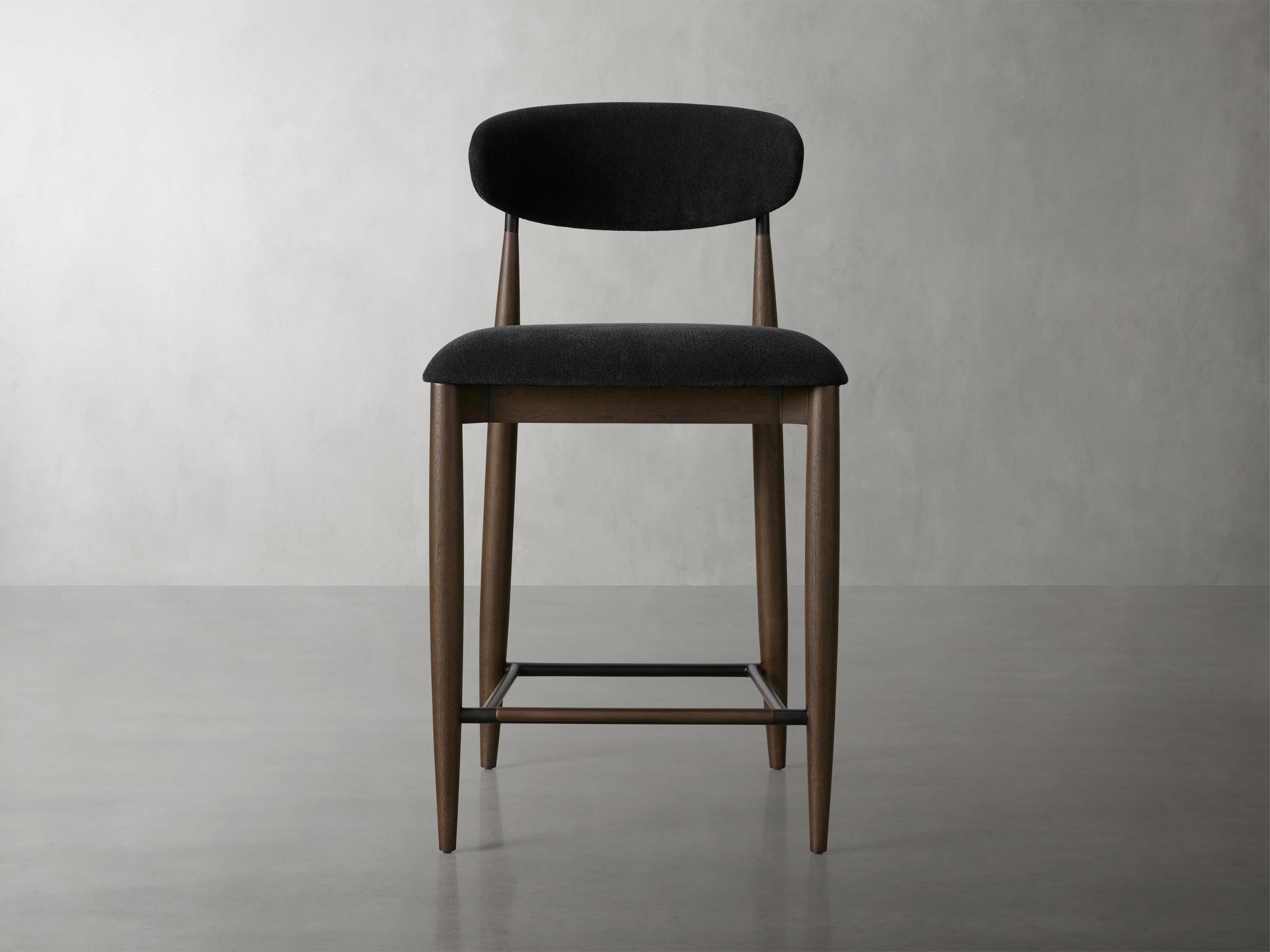 Jagger Armless Stool in Upholstered Black - Image 0