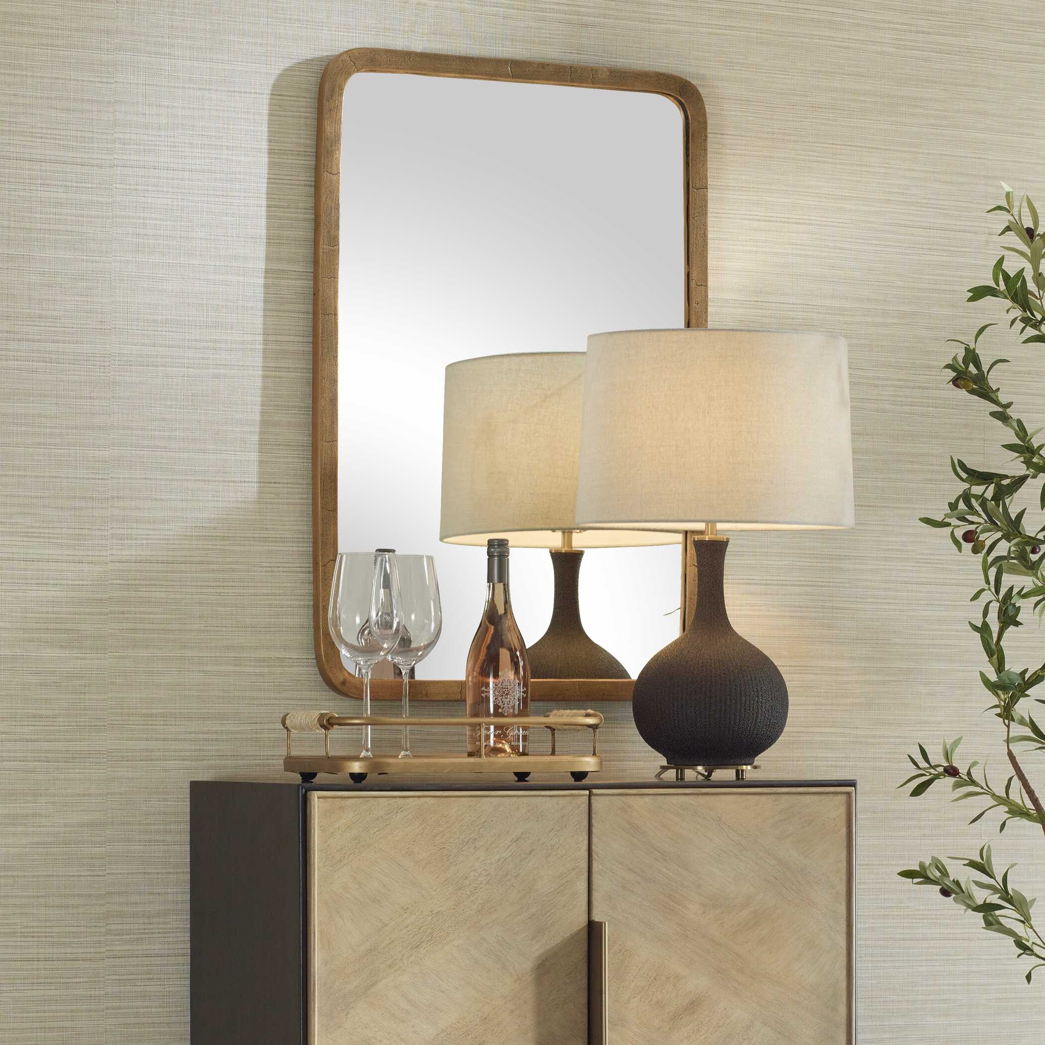 Vestry Antique Brass Mirror - Image 1