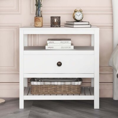 Modern Wooden Nightstand With Drawers Storage For Living Room/Bedroom, White - Image 0